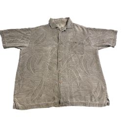 Island Shores Shirt Men Large Silk Floral Hawaiian Pocket Vacation Short Sleeve