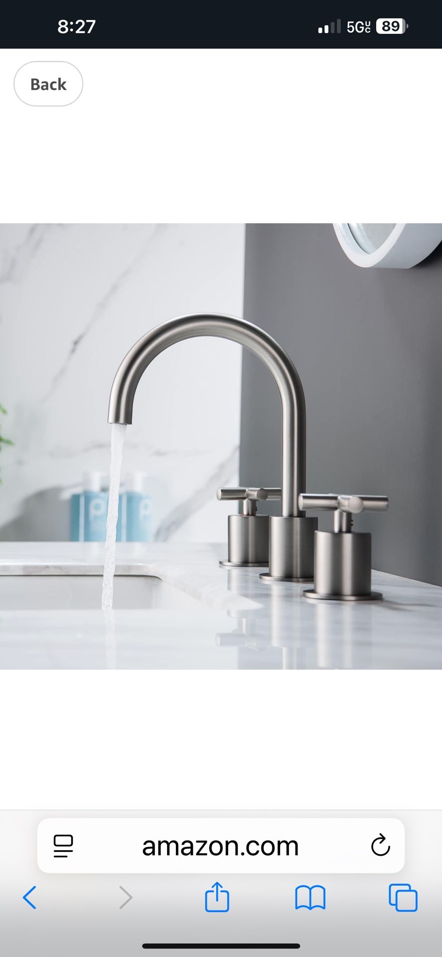 2 Cross-Handle Bathroom Sink Faucets with Waste Drain for 3 Hole 4-16 inch Deck Sink, Solid Brass Brushed Nickel A29 N $40