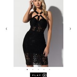 Black Party Dress - Sz S (4-6)