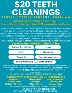 Dental Hygiene Student Need Patient For Today