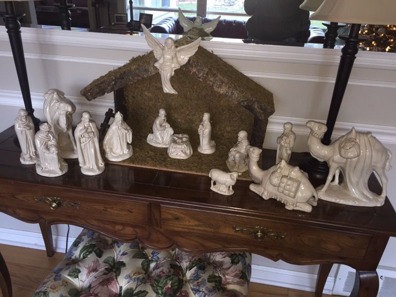 Very large ceramic nativity set by Holland mold company vintage