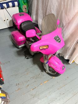 Girl pink motorcycle