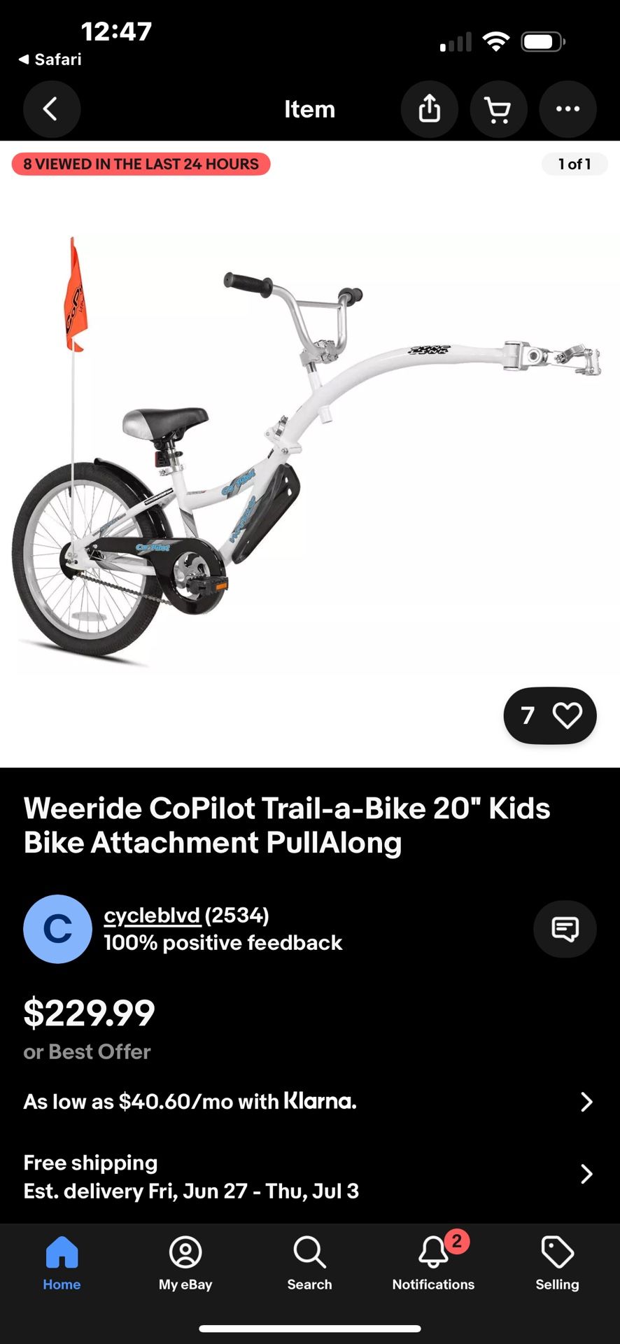 Wee Ride Bike Trailer 