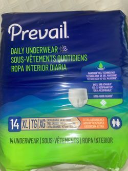 Extra large Prevail adult daily underpants diapers