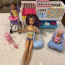 Barbie Doll Daycare Set with Barbie Dolls 