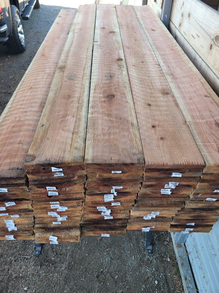 New Redwood Fence Boards 1 x 8 x 8 feet