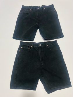 2 Lot Levi's 505 Denim Black Shorts Mens W36 Blue Regular Fit Jean Shorts