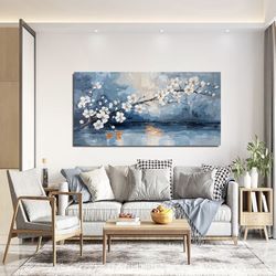 Canvas Wall Art Decor Vintage Coastal Wall Art Decorations White Flower Wall Art Prints Wall Art Pictures for Living Room Canvas Art Wall Decor Sunset