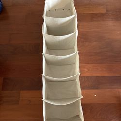 Tan Hanging Closet Organizer