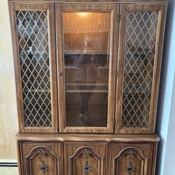 Vintage Walnut Dining Hutch