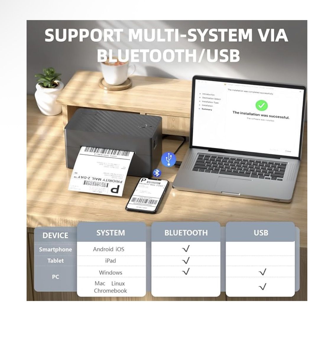 Label Thermal Printer ( NEVER USED ) Bluetooth with Android İPhone