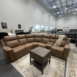 Brown Reclining Sectional