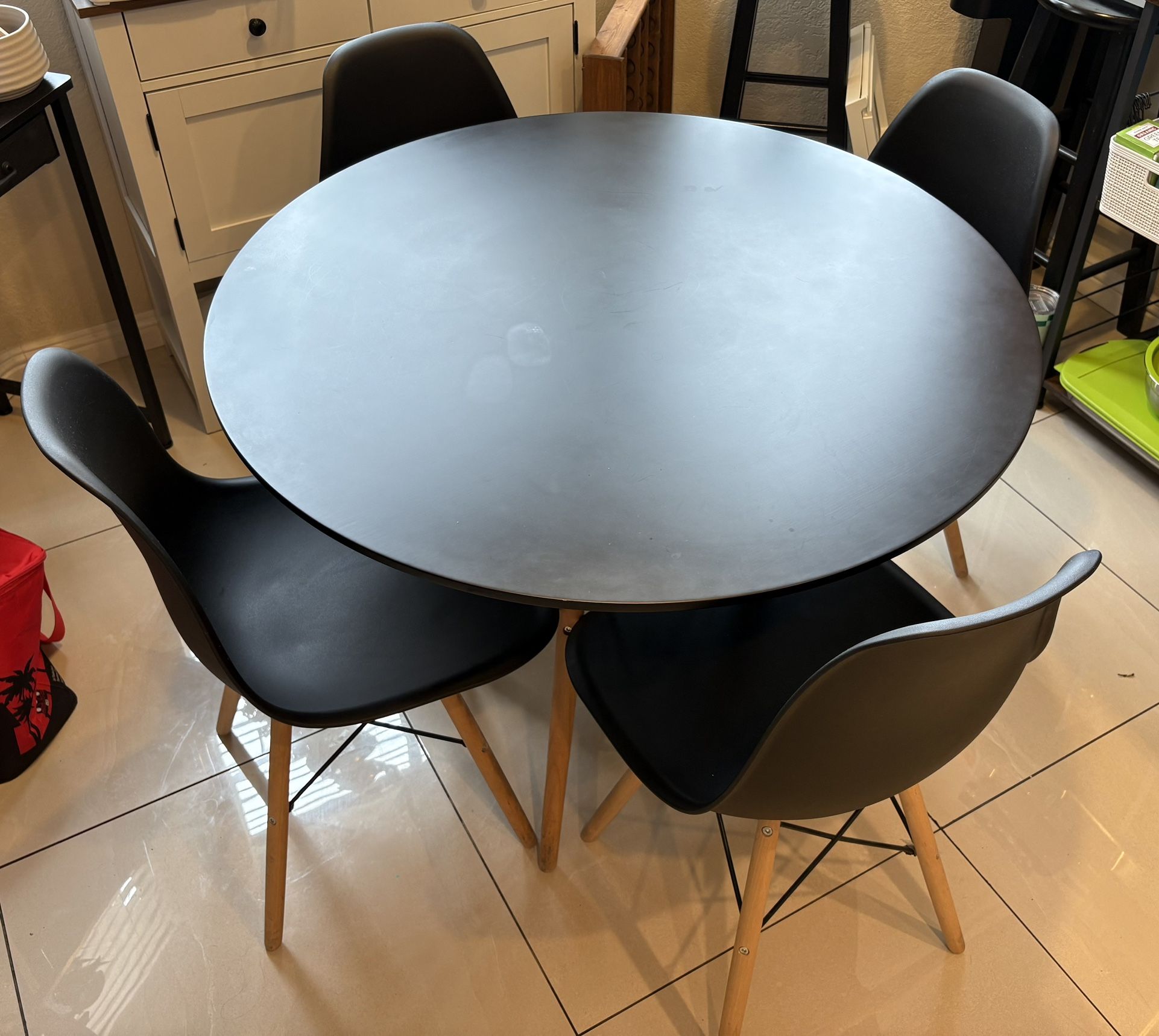Round Black Dining Table For 4