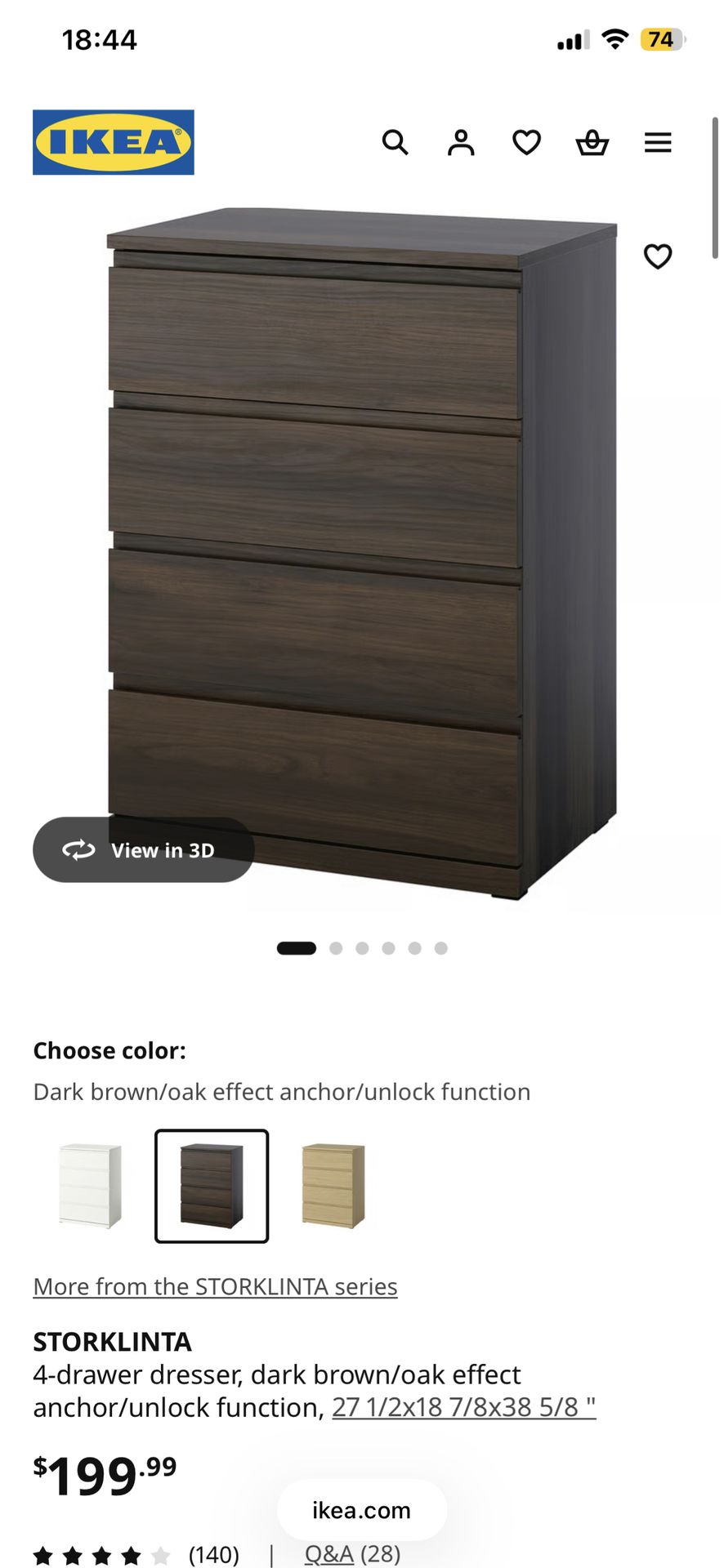 IKEA Dresser - Storklinta Oak Wood Brown IKEA Dresser - Storklinta Oak Wood Brown