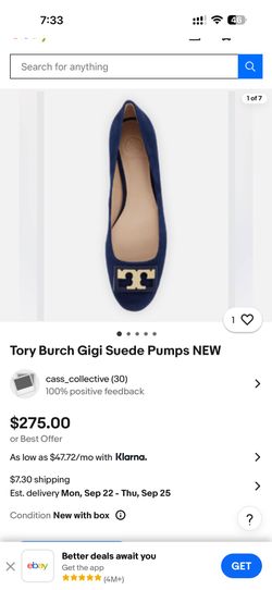 Tory Burch  Gigi Navy Flats 10 Shoes  Retail 299