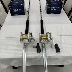 NEW Shimano Talica on Strange Custom Rods 50-80lb Winthrop roller tip Alps Bent Butt