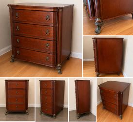 Vintage Solid Wood 4-Piece Bedroom Set – Cherry Finish – $400