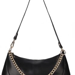Small Shoulder Bags for Women Vegan Leather Crossbody Purses Ladies Trendy Shoulder Bag with Chain Strap Retro Hobo Purse