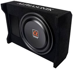 Alphasonik AS120A 12" 1500 Watts with a Built-in Amplifier Down-Firing Shallow Mount Enclosed for Tight Spaces in Cars and Trucks, Slim Thin Loaded Su