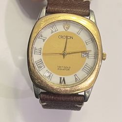 SOLID 18k Gold & S.Steel Swiss Quartz Watch 
