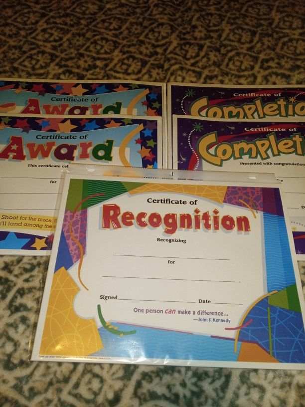 95 Blank Award Certificates (FREE if not sold by 6/23)