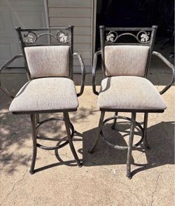 2-Pewter Barstools (LIKE NEW)