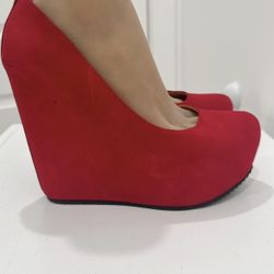 Aldo Wedge Heels Ref Suede Round Toe Shoes 39