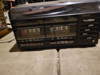 Sound Design 6821-M Stereo Dual Cassette Record Player Vintage Turntable VIDEO