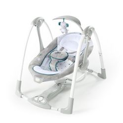 Ingenuity ConvertMe 2-in-1 Compact Portable Baby Swing To Infant Seat