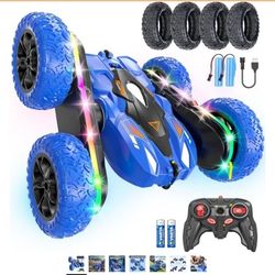 RC Stunt Car 360° Spins + LED Light Wheels – Remote Control – NEW (Opened Box)