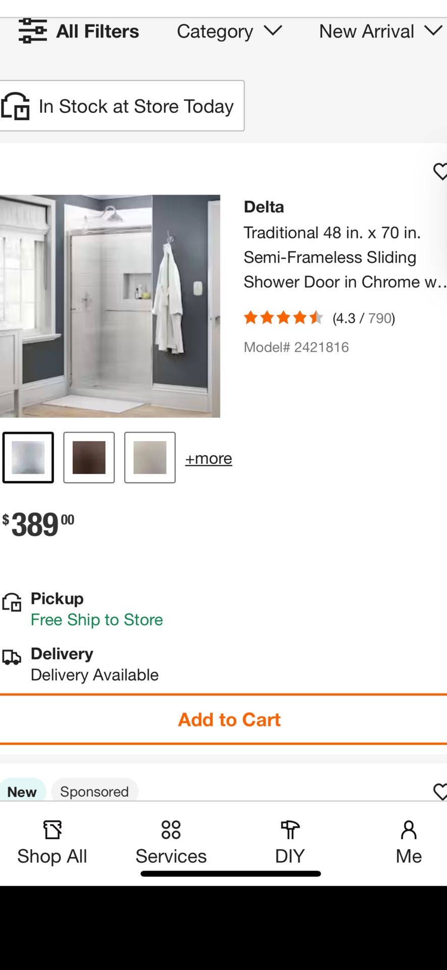 Delta Sliding Shower Doors