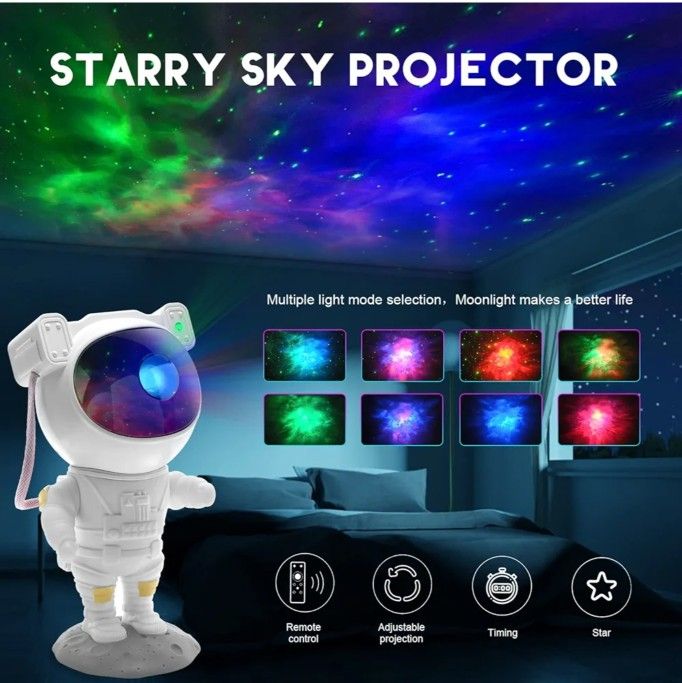 Mooyran Astronaut Starry Sky Night Light Projector - White