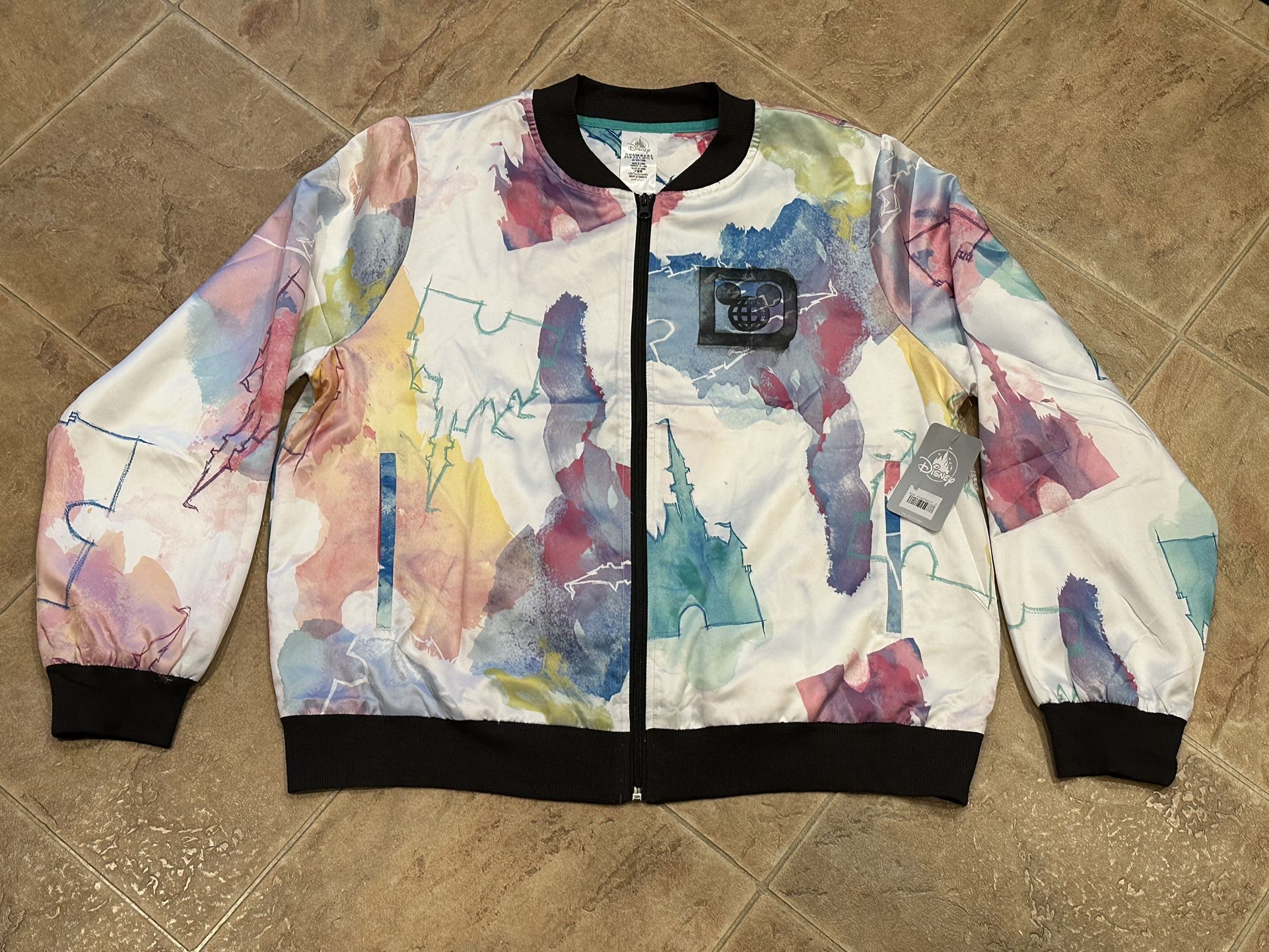 Disney Silk Bomber Jacket Womens XL