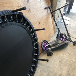 Trampoline and scooters 