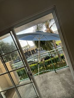 Patio Umbrella Blue White