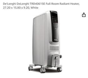De'Longhi DeLonghi TRD40615E Full Room Radiant Heater, 27.20 x 15.80 x 9.20, White