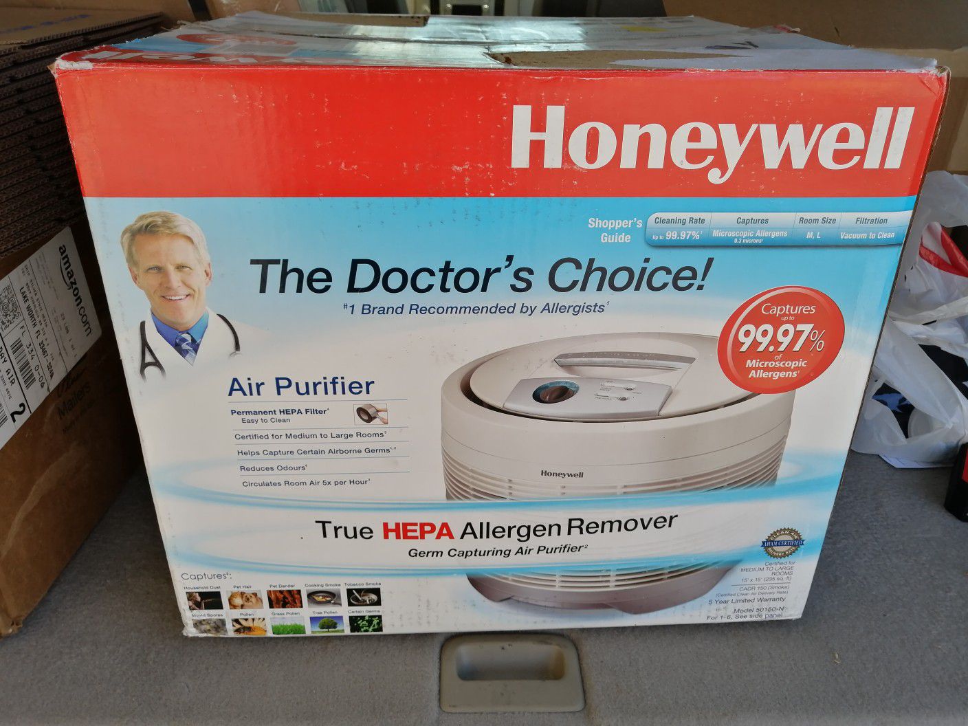 Honeywell True HEPA Allergen Reducer & Germ Fighting Air Purifier, Round Design, 50150-N