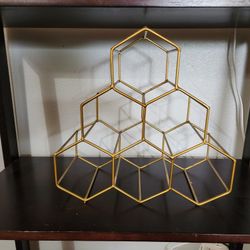 Gold Colored Metal Wine Rack 