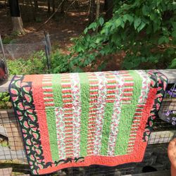 Summer watermelon baby quilt