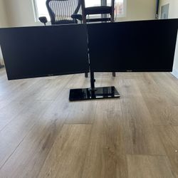 Almost New Dual Asus Eyecare Monitors And Stand