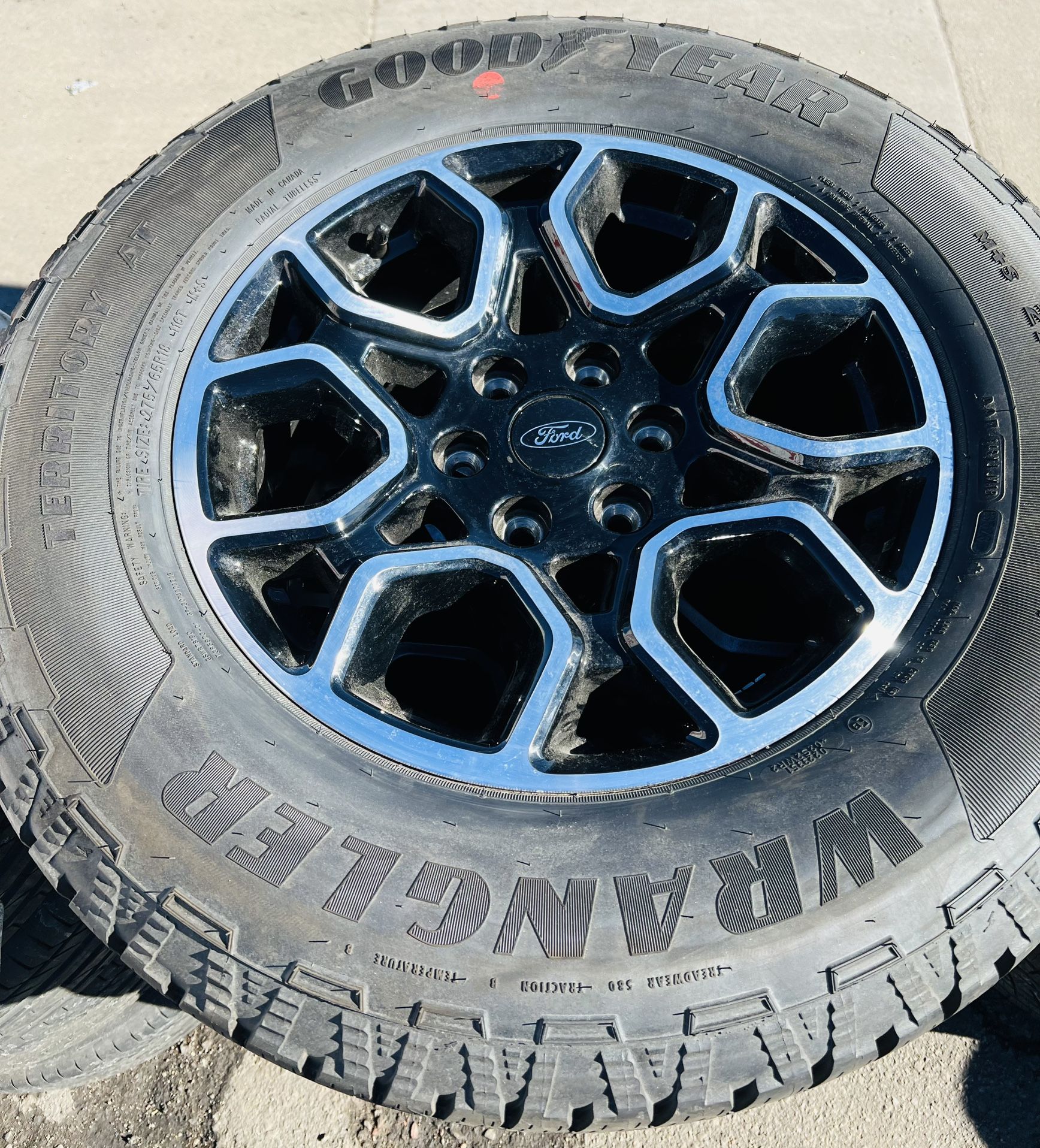 18” OEM Ford F-150 Wheels And New Goodyear Wrangler A/T Tires