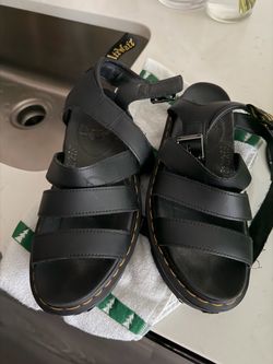 Dr. Martens Black Leather Strap Sandals