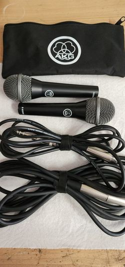 Two AKG D8000M MICROPHONES WITH CABLES