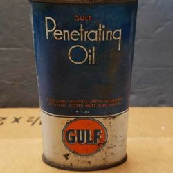 Vintage GULF Oil Penetrating Oil Lead TOP Oiler