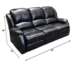 Lorraine Bel-Aire Deluxe Reclining Sofa in Ebony