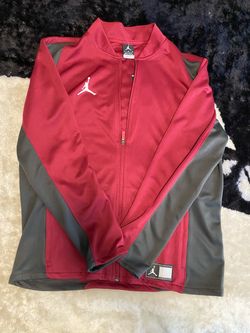 Jordan Full-Zip Track Jacket Red and Gray