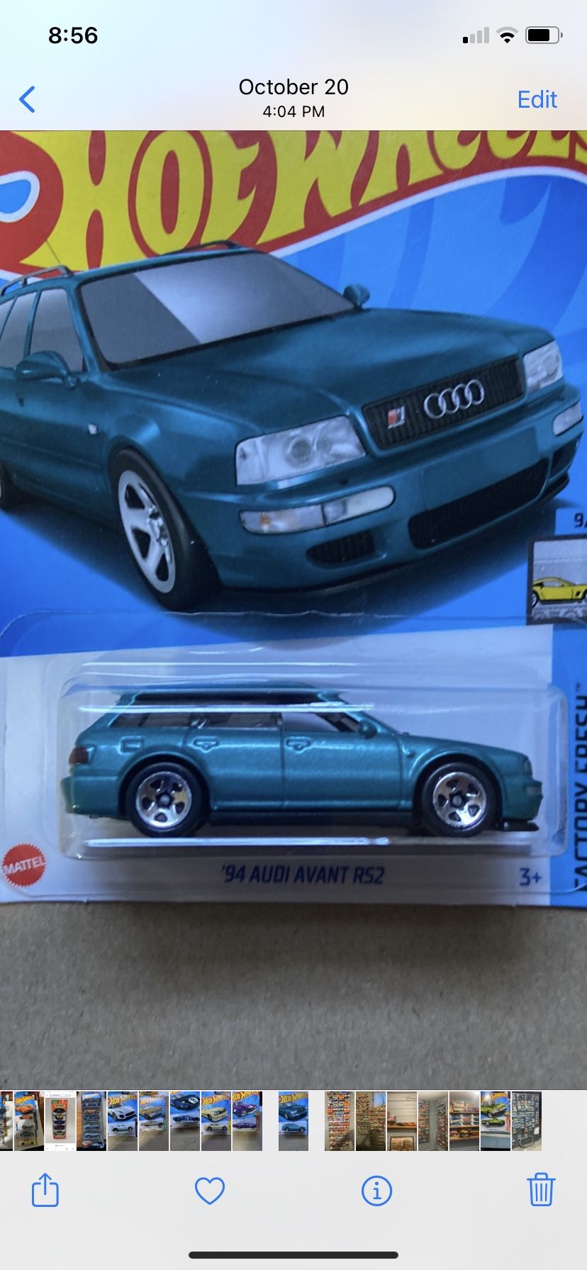 Hot Wheels '94 Audi Avant RS2, Factory Fresh 9/10 [Teal] 133/250