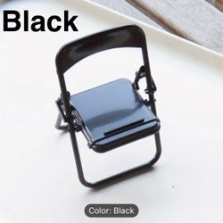 Black Desktop Folding Chair Cell Phone Stand