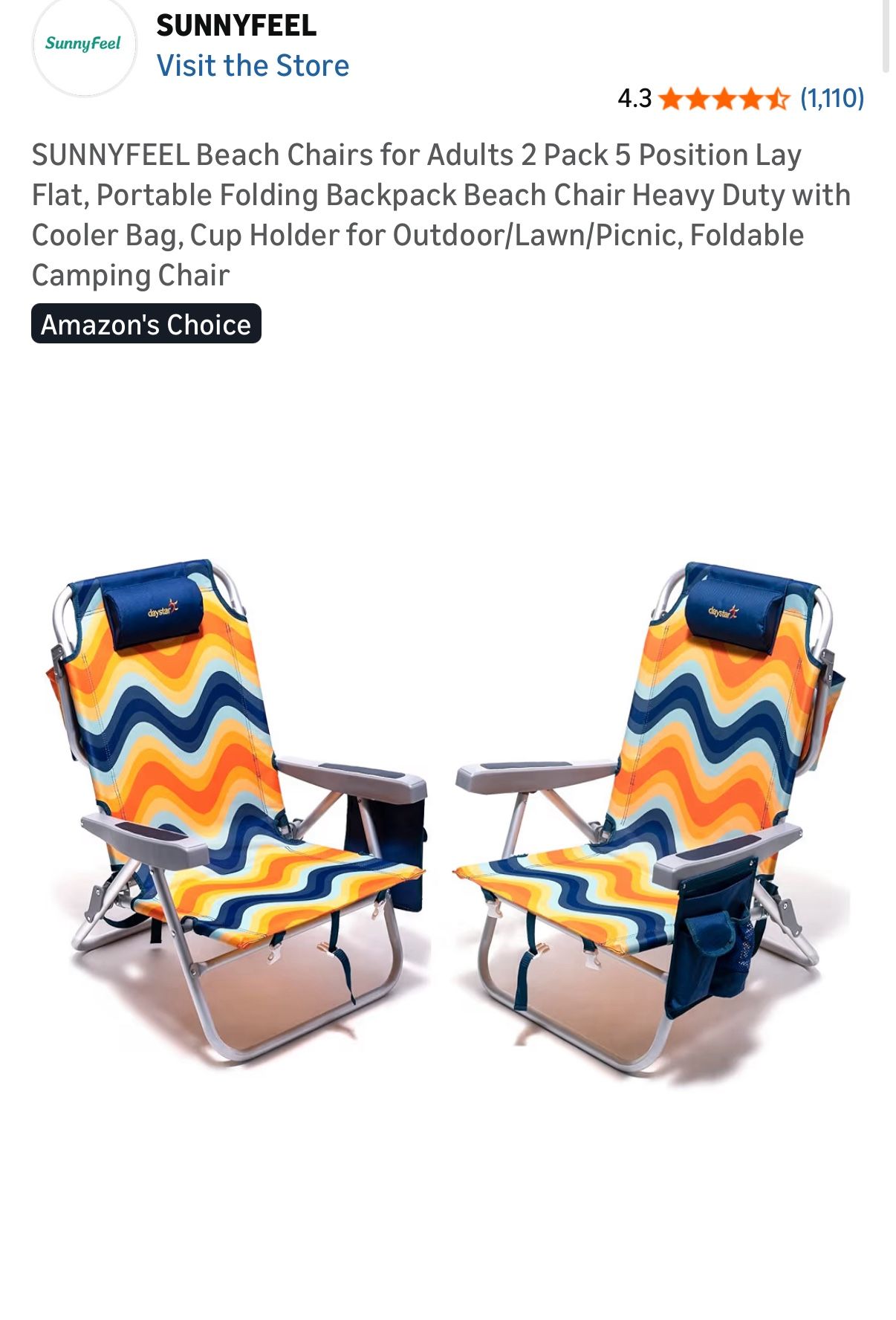 Sunnyfeel Beach Chairs for 2