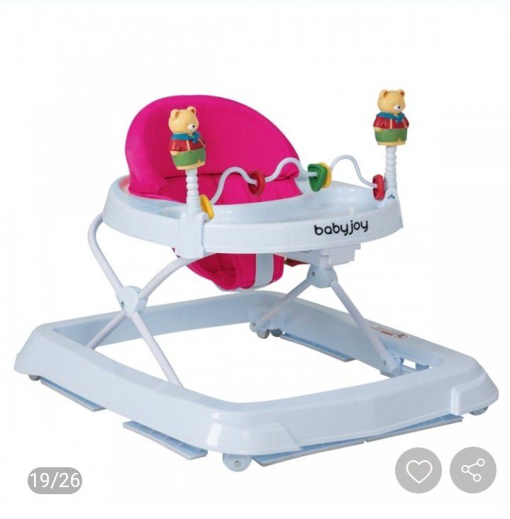 Portable Baby Walker with Adjustable Height & Removable toys with Folding option